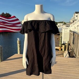 Tommy Bahama Black Ruffled Strapless Sundress